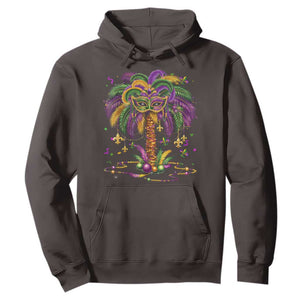 Mardi Gras Bead Tree Hoodie Carnival New Orleans Hawaiian Tropical Palm Tree 2025 TS10 Dark Chocolate Print Your Wear