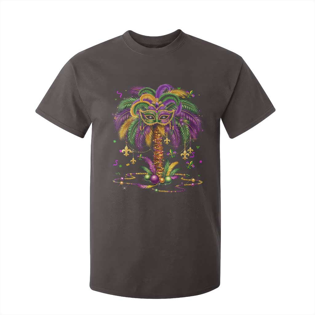 Mardi Gras Bead Tree T Shirt For Kid Carnival New Orleans Hawaiian Tropical Palm Tree 2025 TS10 Dark Chocolate Print Your Wear