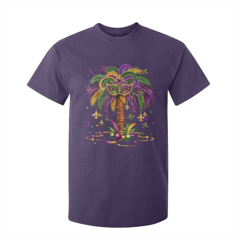 Mardi Gras Bead Tree T Shirt For Kid Carnival New Orleans Hawaiian Tropical Palm Tree 2025 TS10 Purple Print Your Wear