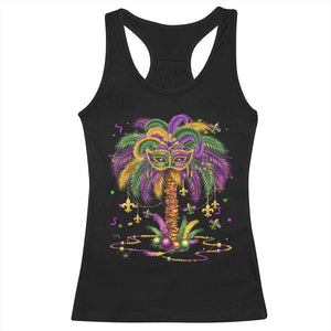 Mardi Gras Bead Tree Racerback Tank Top Carnival New Orleans Hawaiian Tropical Palm Tree 2025 TS10 Black Print Your Wear