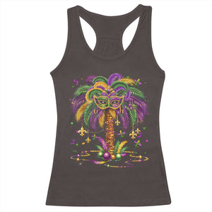 Mardi Gras Bead Tree Racerback Tank Top Carnival New Orleans Hawaiian Tropical Palm Tree 2025 TS10 Dark Chocolate Print Your Wear