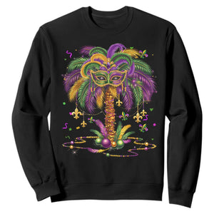 Mardi Gras Bead Tree Sweatshirt Carnival New Orleans Hawaiian Tropical Palm Tree 2025 TS10 Black Print Your Wear