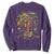 Mardi Gras Bead Tree Sweatshirt Carnival New Orleans Hawaiian Tropical Palm Tree 2025 TS10 Purple Print Your Wear