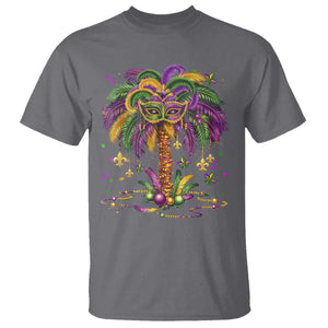 Mardi Gras Bead Tree T Shirt Carnival New Orleans Hawaiian Tropical Palm Tree 2025 TS10 Charcoal Print Your Wear