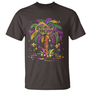 Mardi Gras Bead Tree T Shirt Carnival New Orleans Hawaiian Tropical Palm Tree 2025 TS10 Dark Chocolate Print Your Wear