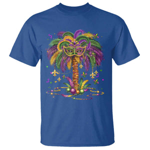 Mardi Gras Bead Tree T Shirt Carnival New Orleans Hawaiian Tropical Palm Tree 2025 TS10 Royal Blue Print Your Wear