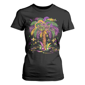 Mardi Gras Bead Tree T Shirt For Women Carnival New Orleans Hawaiian Tropical Palm Tree 2025 TS10 Black Print Your Wear