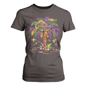 Mardi Gras Bead Tree T Shirt For Women Carnival New Orleans Hawaiian Tropical Palm Tree 2025 TS10 Dark Chocolate Print Your Wear