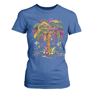 Mardi Gras Bead Tree T Shirt For Women Carnival New Orleans Hawaiian Tropical Palm Tree 2025 TS10 Royal Blue Print Your Wear