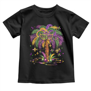 Mardi Gras Bead Tree Toddler T Shirt Carnival New Orleans Hawaiian Tropical Palm Tree 2025 TS10 Black Print Your Wear