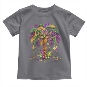 Mardi Gras Bead Tree Toddler T Shirt Carnival New Orleans Hawaiian Tropical Palm Tree 2025 TS10 Charcoal Print Your Wear