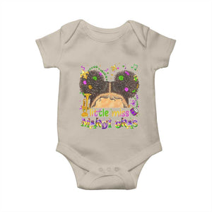 Little Miss Mardi Gras Afro Messy Bun Girls Baby Onesie TS10 Sand Print Your Wear