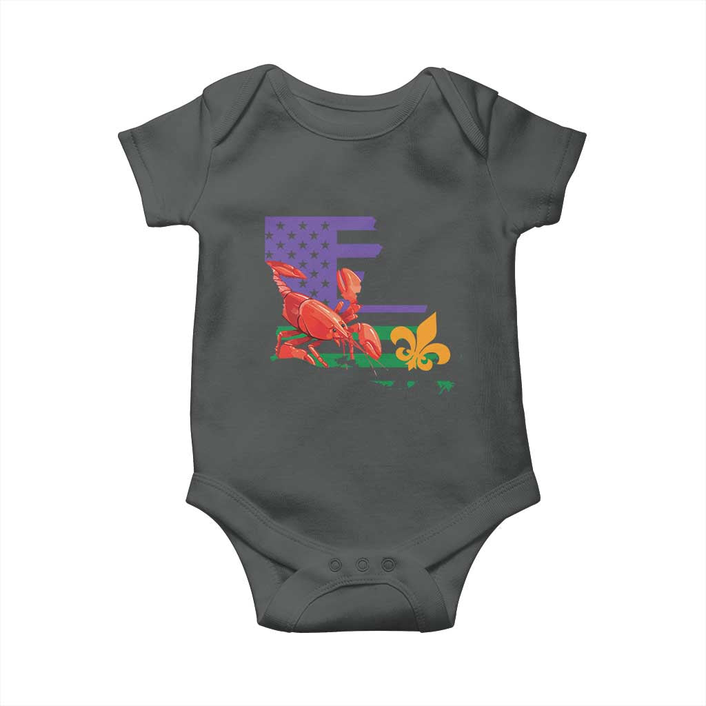 Louisiana Baby Onesie Louisiana New Orleans Party Custume Beads TS10 Dark Heather Print Your Wear