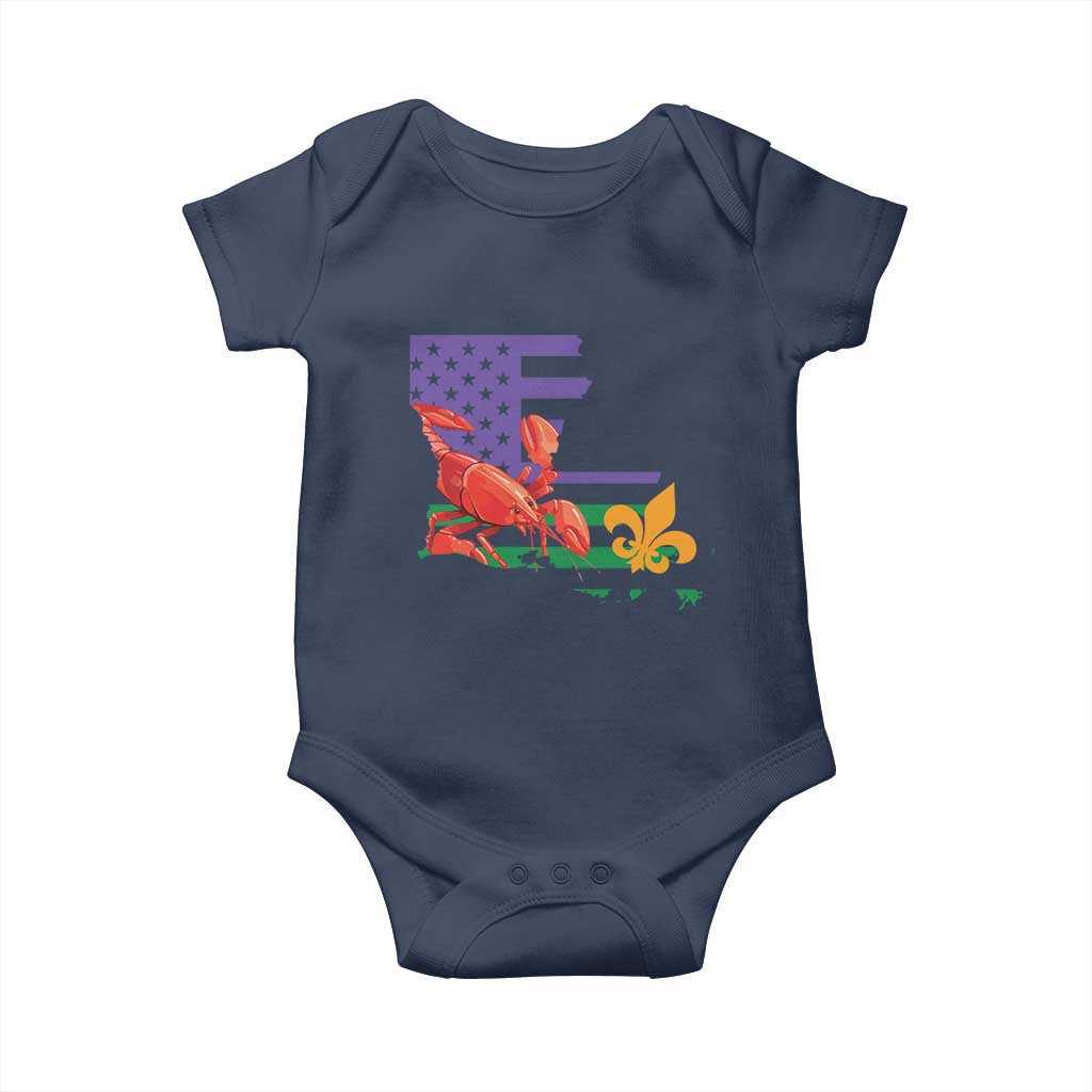 Louisiana Baby Onesie Louisiana New Orleans Party Custume Beads TS10 Navy Print Your Wear