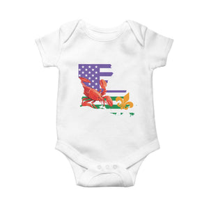 Louisiana Baby Onesie Louisiana New Orleans Party Custume Beads TS10 White Print Your Wear