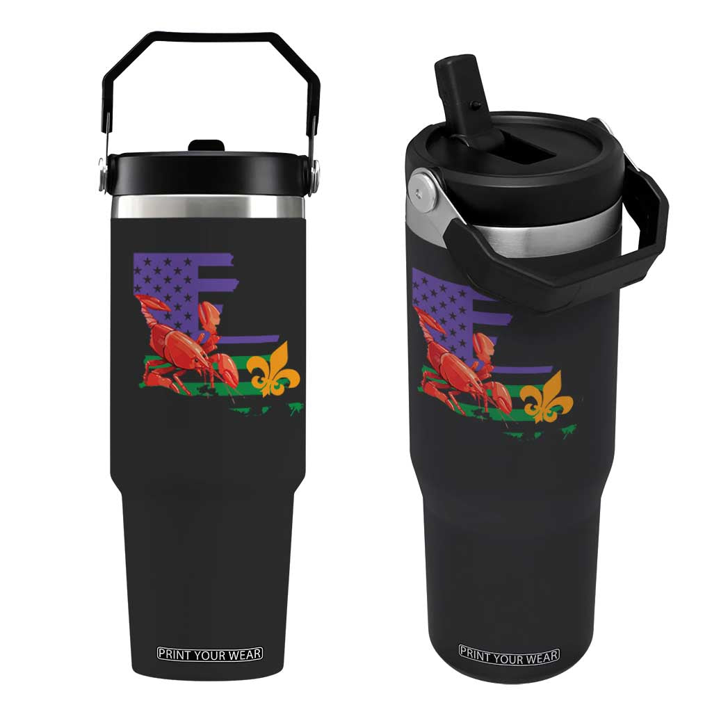 Louisiana Flip Straw Tumbler Louisiana New Orleans Party Custume Beads TS10 One Size: 30 oz Black Print Your Wear
