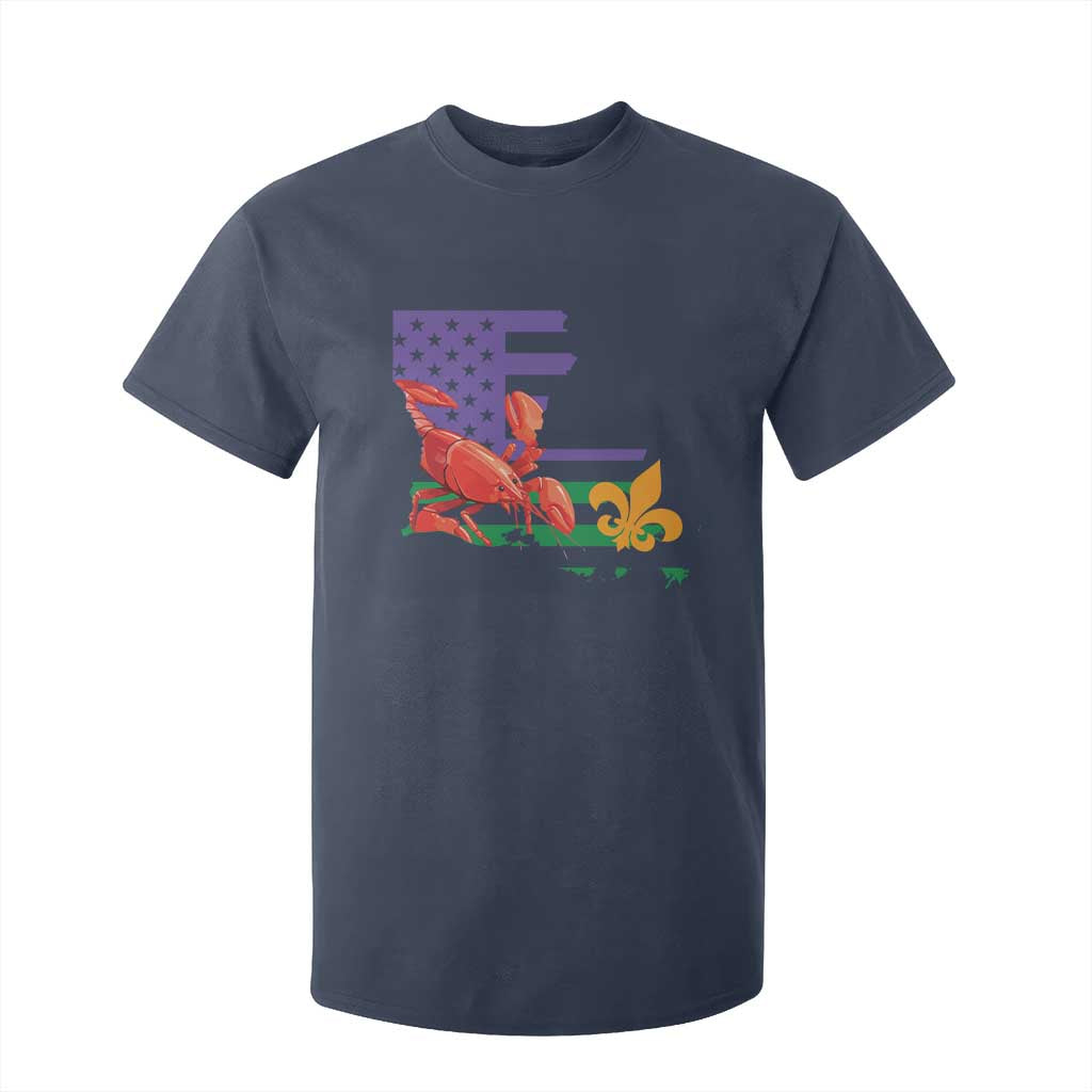 Louisiana T Shirt For Kid Louisiana New Orleans Party Custume Beads TS10 Navy Print Your Wear