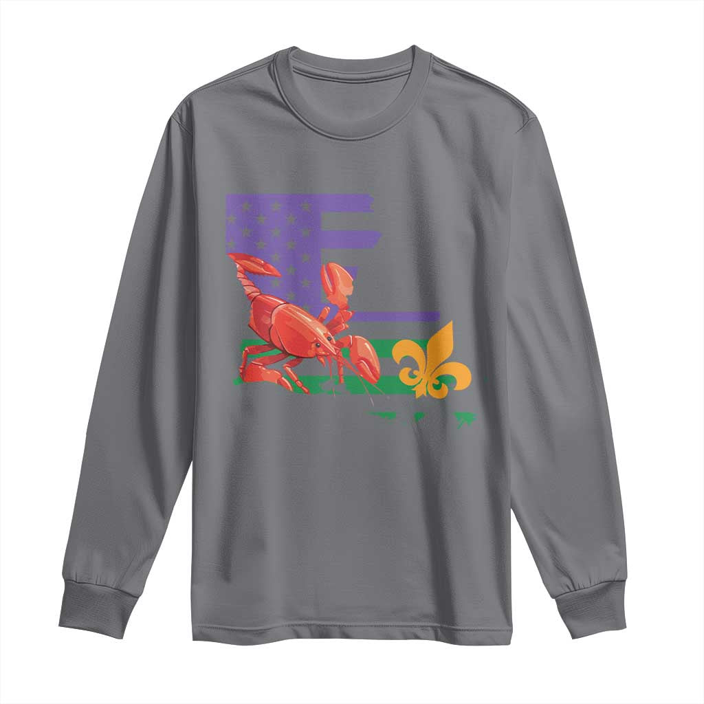 Louisiana Long Sleeve Shirt Louisiana New Orleans Party Custume Beads TS10 Charcoal Print Your Wear