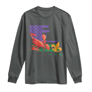 Louisiana Long Sleeve Shirt Louisiana New Orleans Party Custume Beads TS10 Dark Heather Print Your Wear