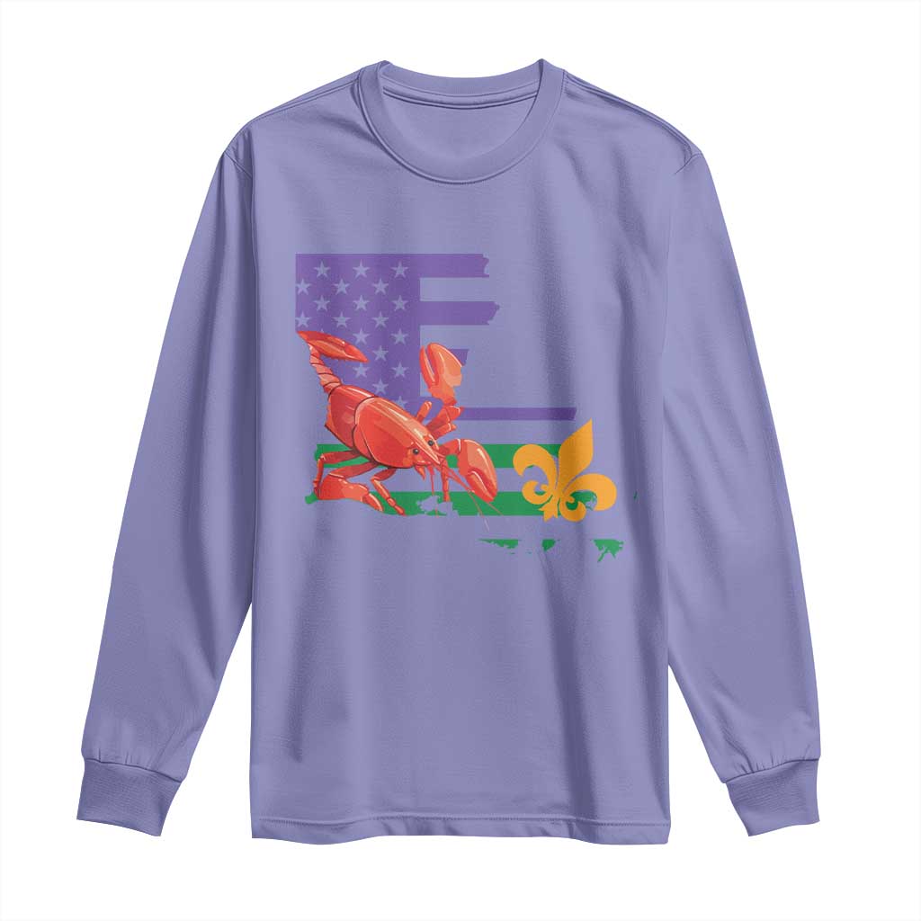 Louisiana Long Sleeve Shirt Louisiana New Orleans Party Custume Beads TS10 Violet Print Your Wear
