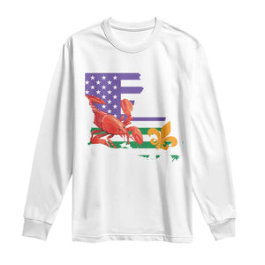 Louisiana Long Sleeve Shirt Louisiana New Orleans Party Custume Beads TS10 White Print Your Wear