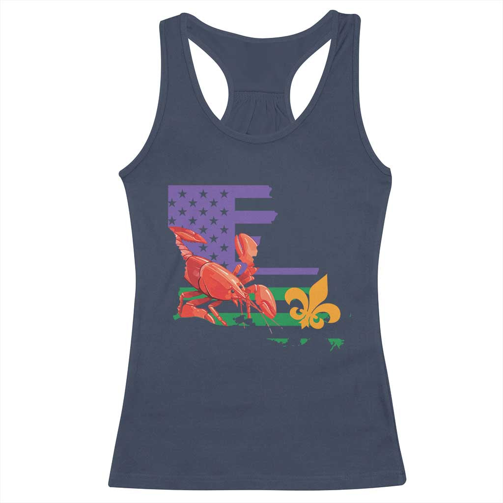 Louisiana Racerback Tank Top Louisiana New Orleans Party Custume Beads TS10 Navy Print Your Wear