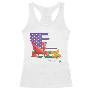 Louisiana Racerback Tank Top Louisiana New Orleans Party Custume Beads TS10 White Print Your Wear