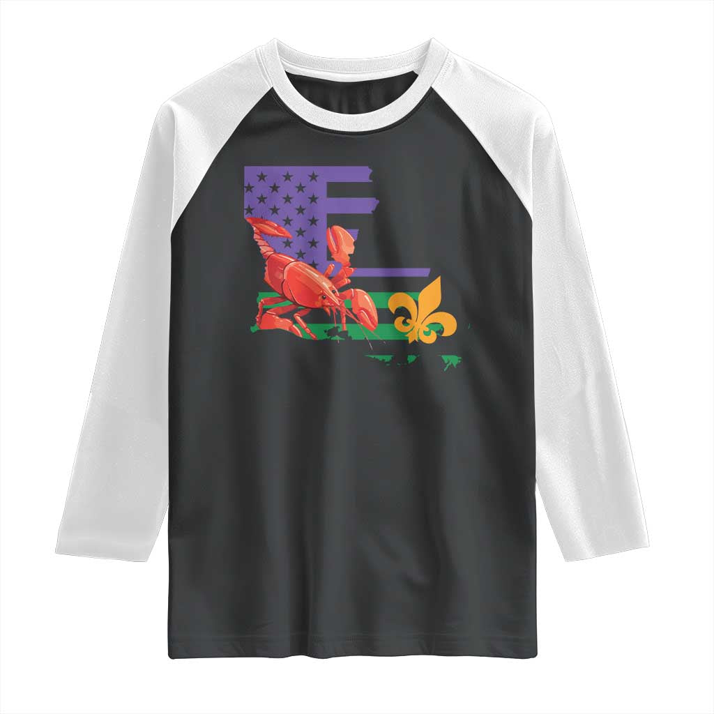 Louisiana Raglan Shirt Louisiana New Orleans Party Custume Beads TS10 Black White Print Your Wear