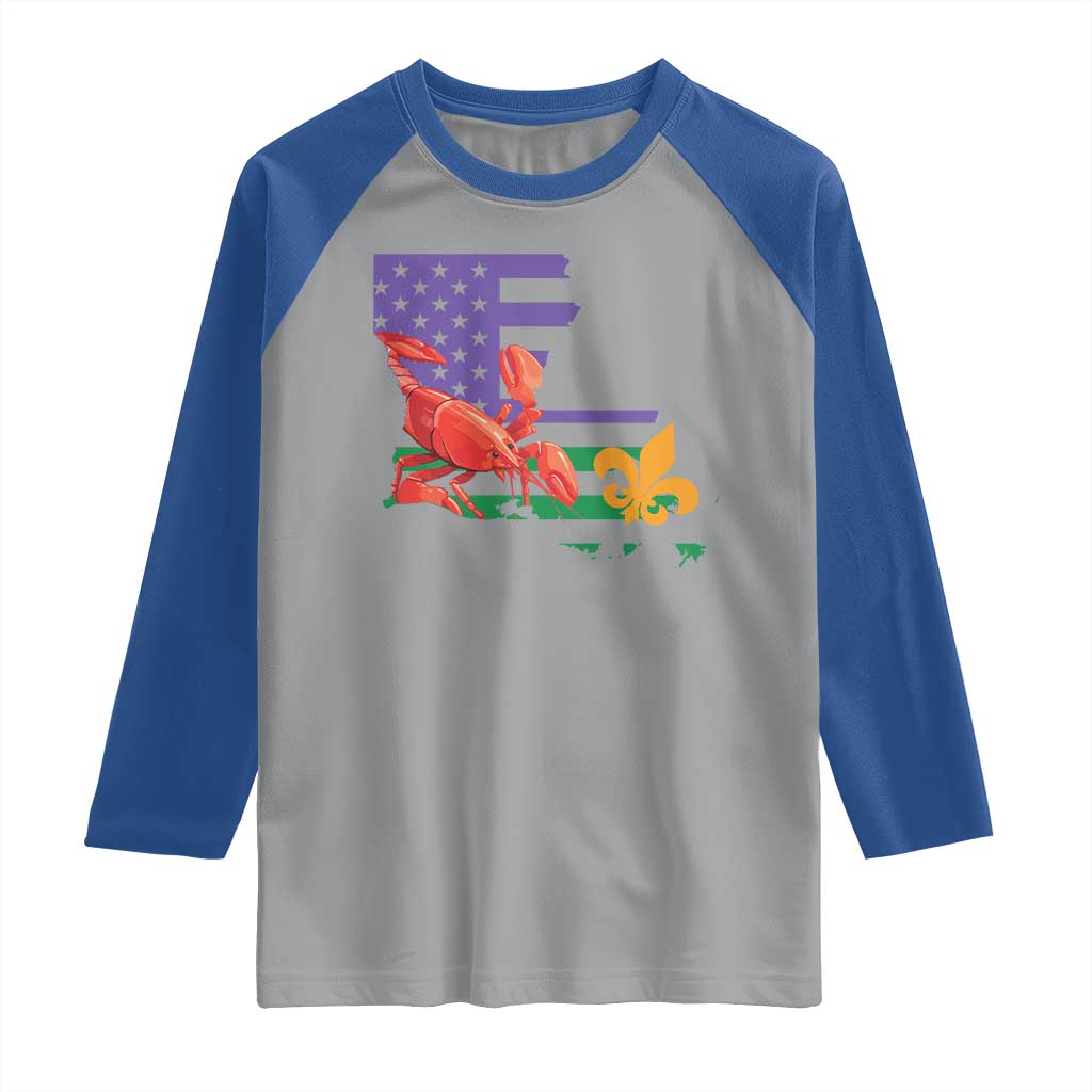 Louisiana Raglan Shirt Louisiana New Orleans Party Custume Beads TS10 Sport Gray Royal Print Your Wear