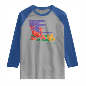 Louisiana Raglan Shirt Louisiana New Orleans Party Custume Beads TS10 Sport Gray Royal Print Your Wear