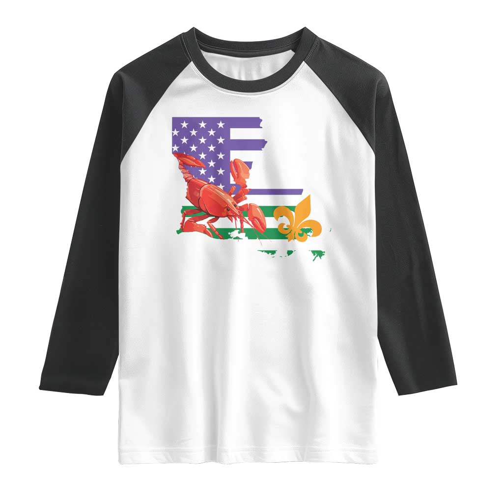 Louisiana Raglan Shirt Louisiana New Orleans Party Custume Beads TS10 White Black Print Your Wear
