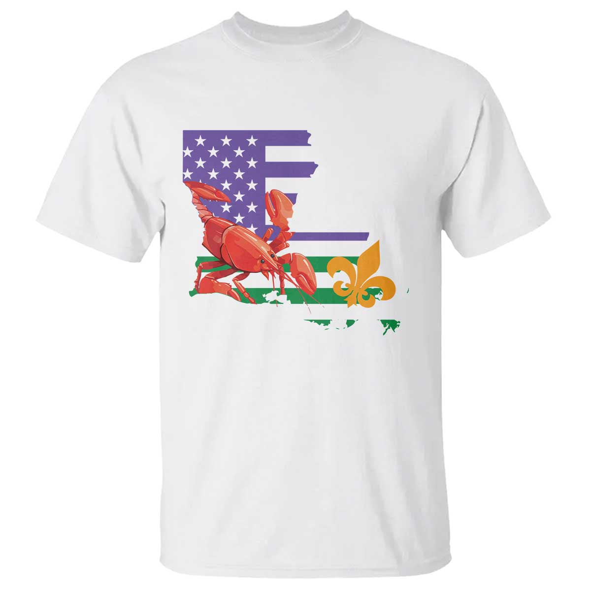 Louisiana T Shirt Louisiana New Orleans Party Custume Beads TS10 White Print Your Wear