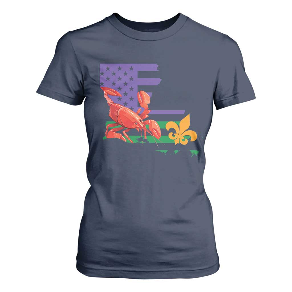 Louisiana T Shirt For Women Louisiana New Orleans Party Custume Beads TS10 Navy Print Your Wear