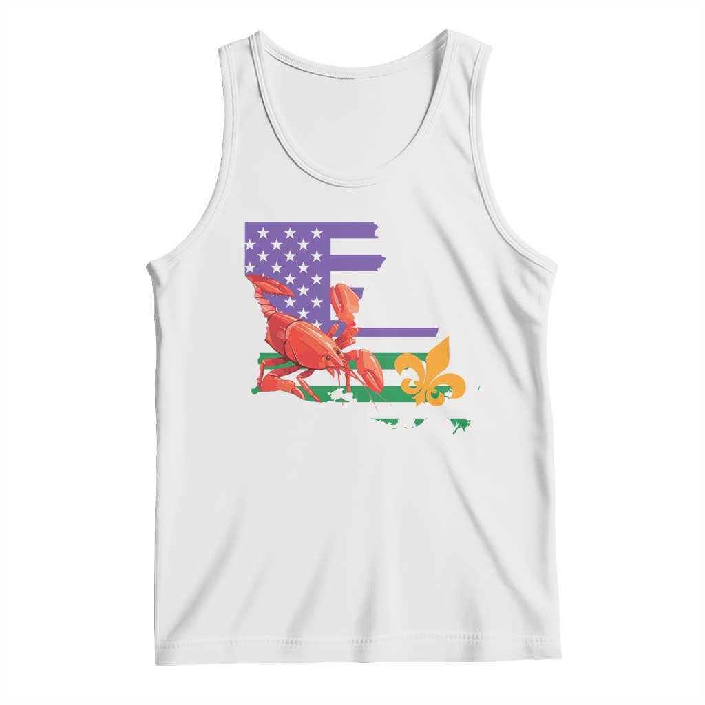 Louisiana Tank Top Louisiana New Orleans Party Custume Beads TS10 White Print Your Wear