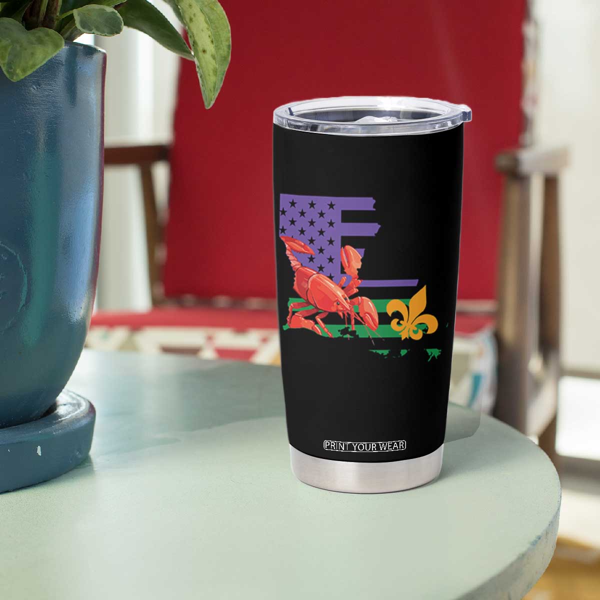 Louisiana Tumbler Cup Louisiana New Orleans Party Custume Beads TS10 Print Your Wear