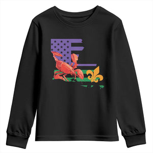 Louisiana Youth Sweatshirt Louisiana New Orleans Party Custume Beads TS10 Black Print Your Wear