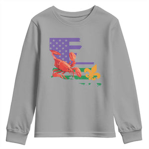 Louisiana Youth Sweatshirt Louisiana New Orleans Party Custume Beads TS10 Sport Gray Print Your Wear