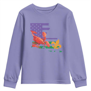 Louisiana Youth Sweatshirt Louisiana New Orleans Party Custume Beads TS10 Violet Print Your Wear