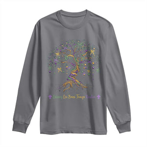 Coquette Bow Mardi Gras Bead Tree Long Sleeve Shirt Carnival New Orleans 2025 TS10 Charcoal Print Your Wear