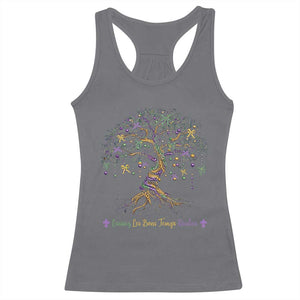 Coquette Bow Mardi Gras Bead Tree Racerback Tank Top Carnival New Orleans 2025 TS10 Charcoal Print Your Wear