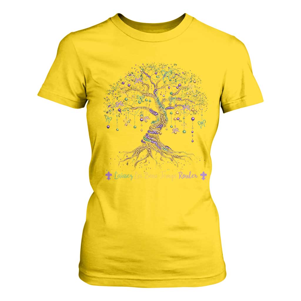 Coquette Bow Mardi Gras Bead Tree T Shirt For Women Carnival New Orleans 2025 TS10 Daisy Print Your Wear
