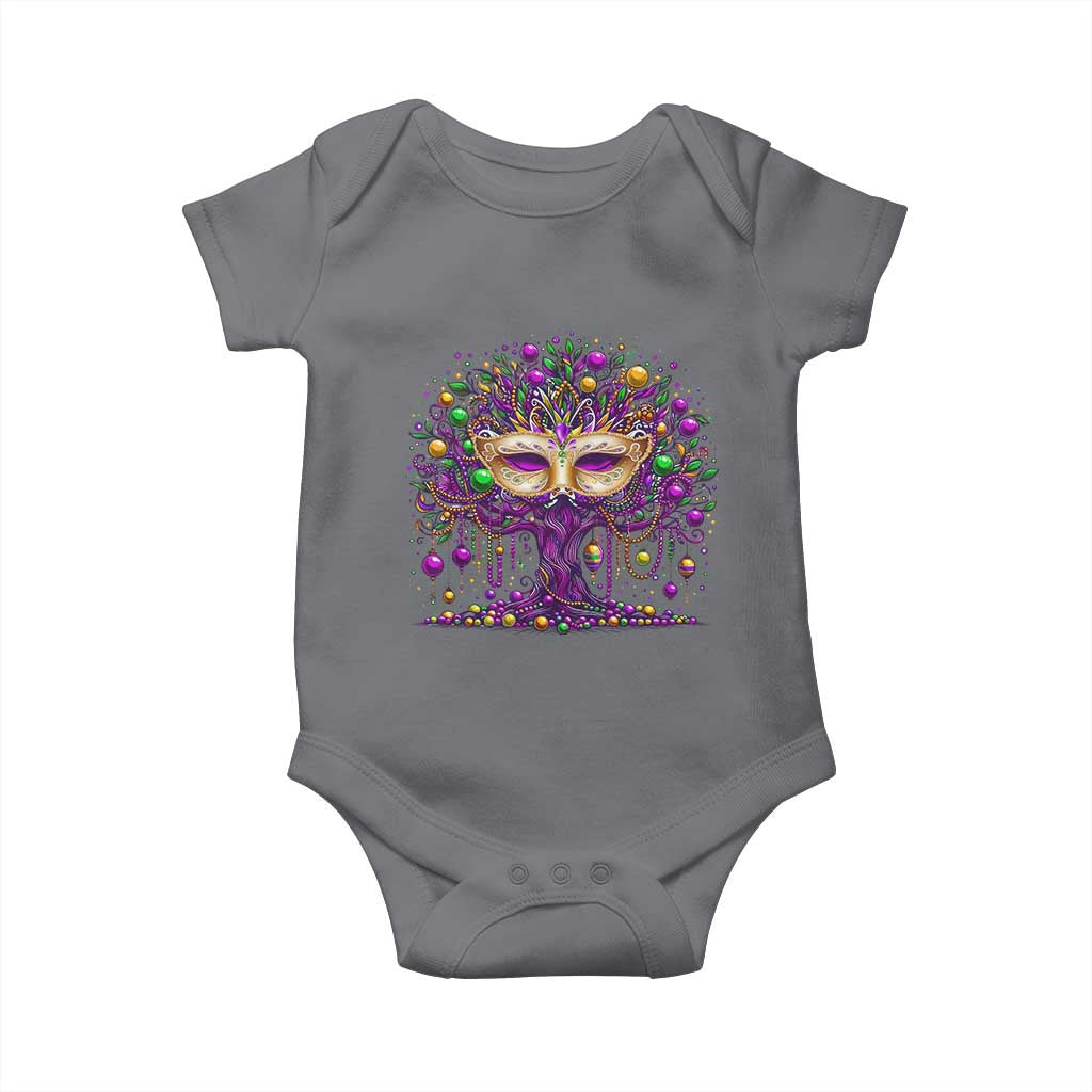 Mardi Gras Bead Tree Baby Onesie New Orleans Festival TS10 Charcoal Print Your Wear
