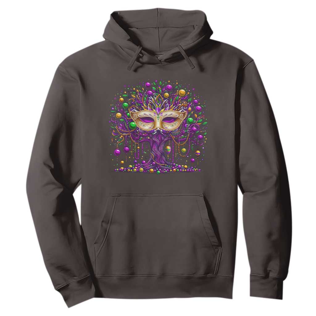 Mardi Gras Bead Tree Hoodie New Orleans Festival TS10 Dark Chocolate Print Your Wear