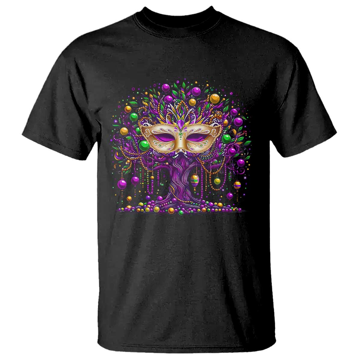 Mardi Gras Bead Tree T Shirt New Orleans Festival TS10 Black Print Your Wear