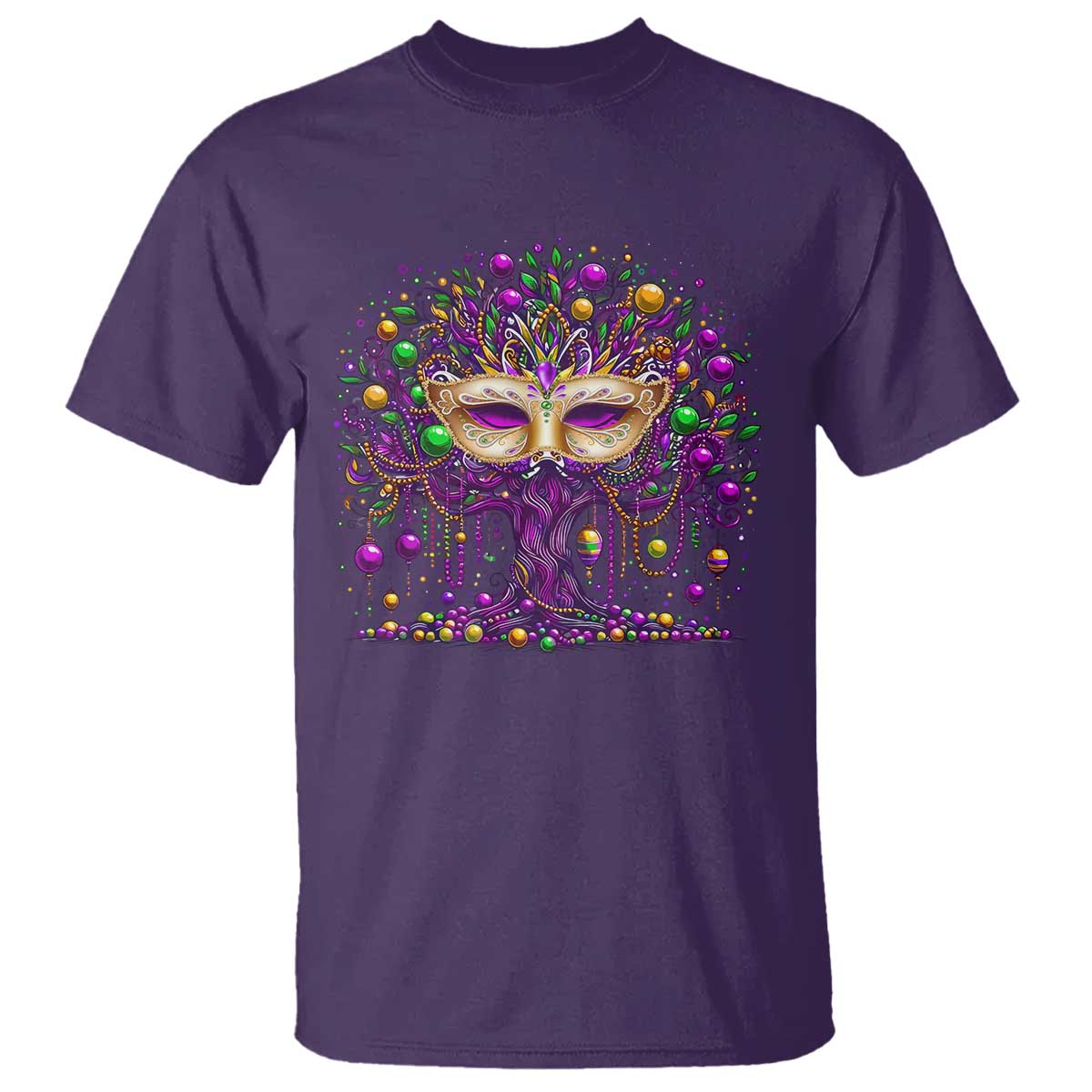 Mardi Gras Bead Tree T Shirt New Orleans Festival TS10 Purple Print Your Wear