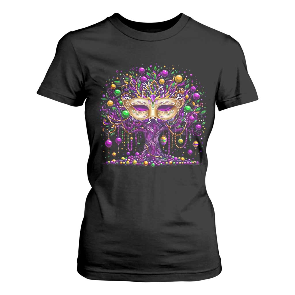Mardi Gras Bead Tree T Shirt For Women New Orleans Festival TS10 Black Print Your Wear