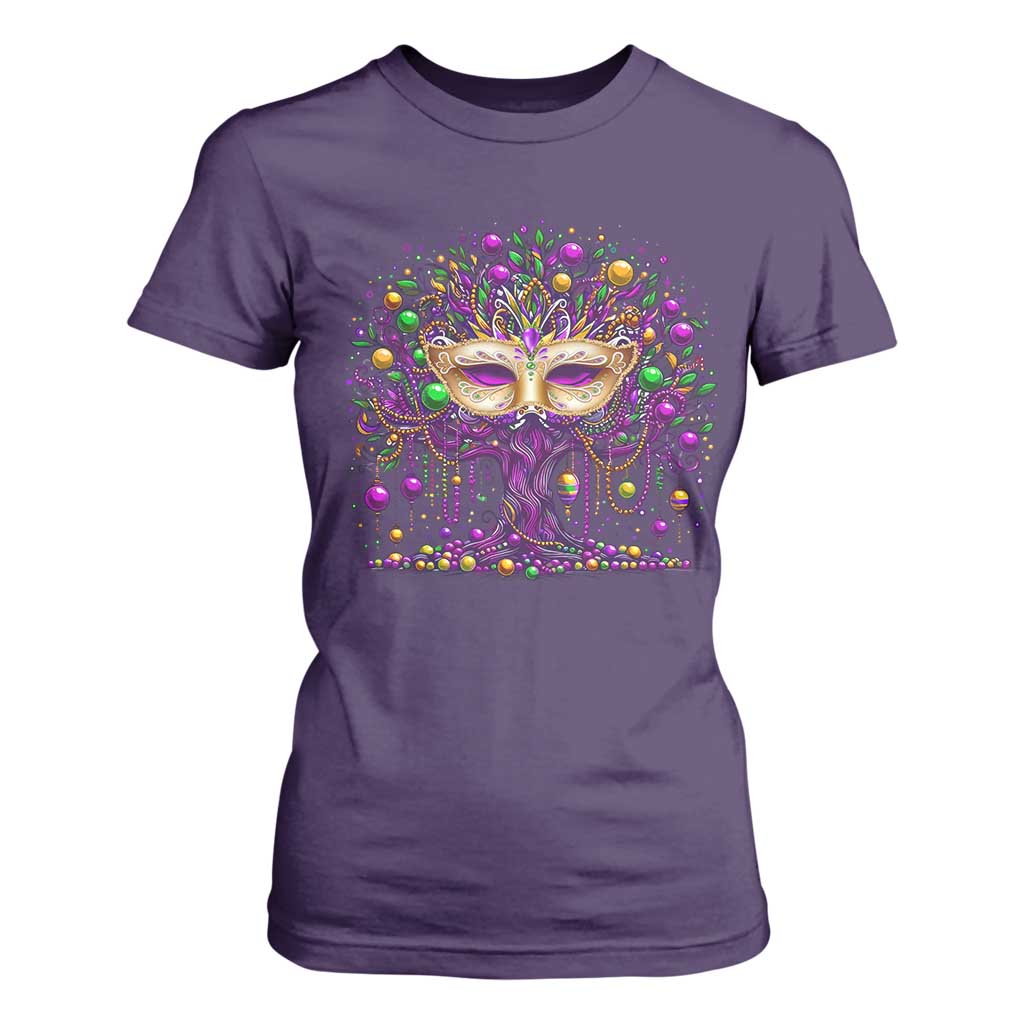 Mardi Gras Bead Tree T Shirt For Women New Orleans Festival TS10 Purple Print Your Wear