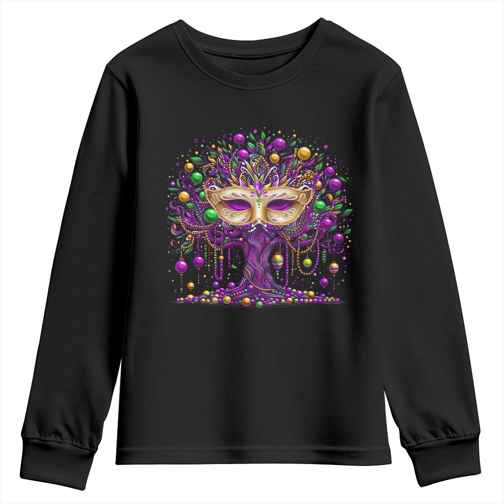 Mardi Gras Bead Tree Youth Sweatshirt New Orleans Festival TS10 Black Print Your Wear