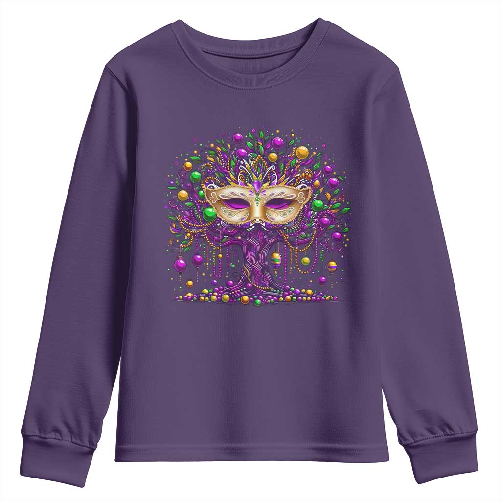 Mardi Gras Bead Tree Youth Sweatshirt New Orleans Festival TS10 Purple Print Your Wear