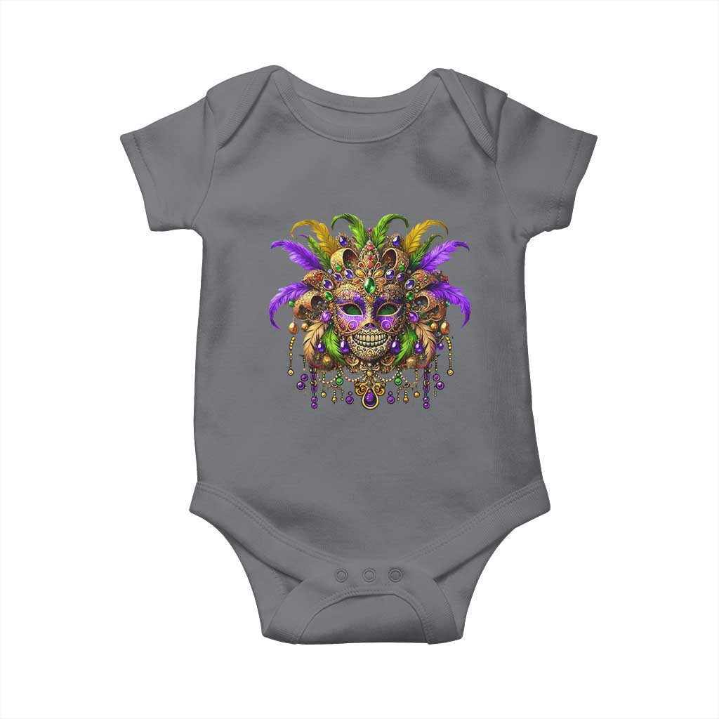 Mardi Gras Costume Sugar Skull Baby Onesie Carnival New Orleans Trip TS10 Charcoal Print Your Wear